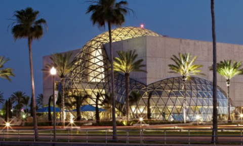 The Salvador Dali Museum at night.